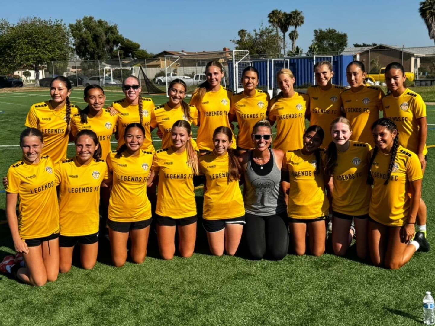 Allie Chapman with a youth soccer team after a Mind Body Athletes session